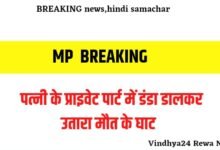 विंध्य में हैवानियत : पति ने पत्नी के प्राइवेट पार्ट में डंडा डालकर उतारा मौत के घाट विंध्य में हैवानियत : पति ने पत्नी के प्राइवेट पार्ट में डंडा डालकर उतारा मौत के घाट