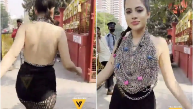 Urfi Javed Wears Just Chains And Netted Skirt, Trolls Say ‘Desh Badal Raha Hai’