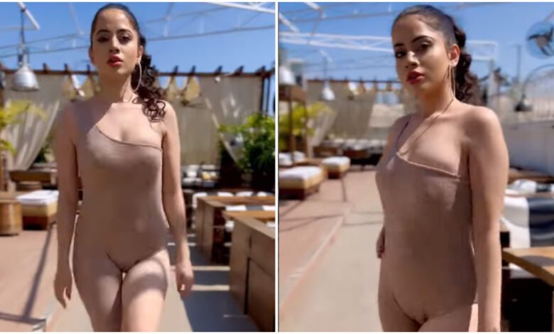 उर्फी जावेद शॉर्ट्स पैंट पहन सड़क पर भागती नजर आई