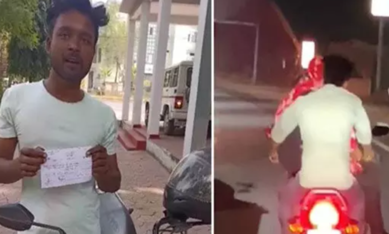 Video viral news:बाइक मे आगे बिठाकर गर्लफ्रेंड से रोमांस, वीडियो वायरल